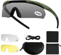 **Xaegistac Tactical Shooting Glasses - High Impact Eye Protection with 3 Interchangeable Lenses**