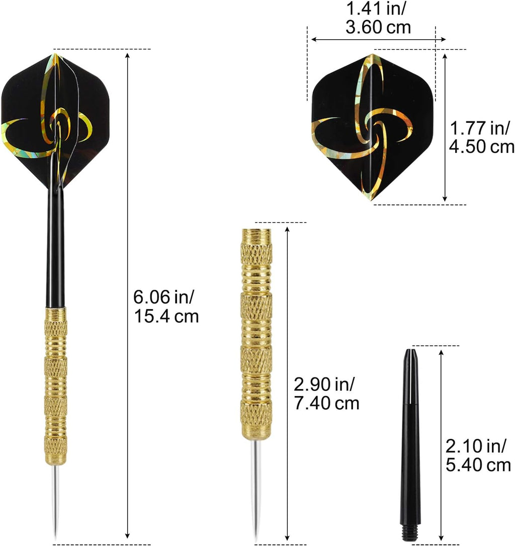 Accmor Steel Tip Darts Set - 18 Grams Professional Metal Darts for Dartboard | Precision Performance