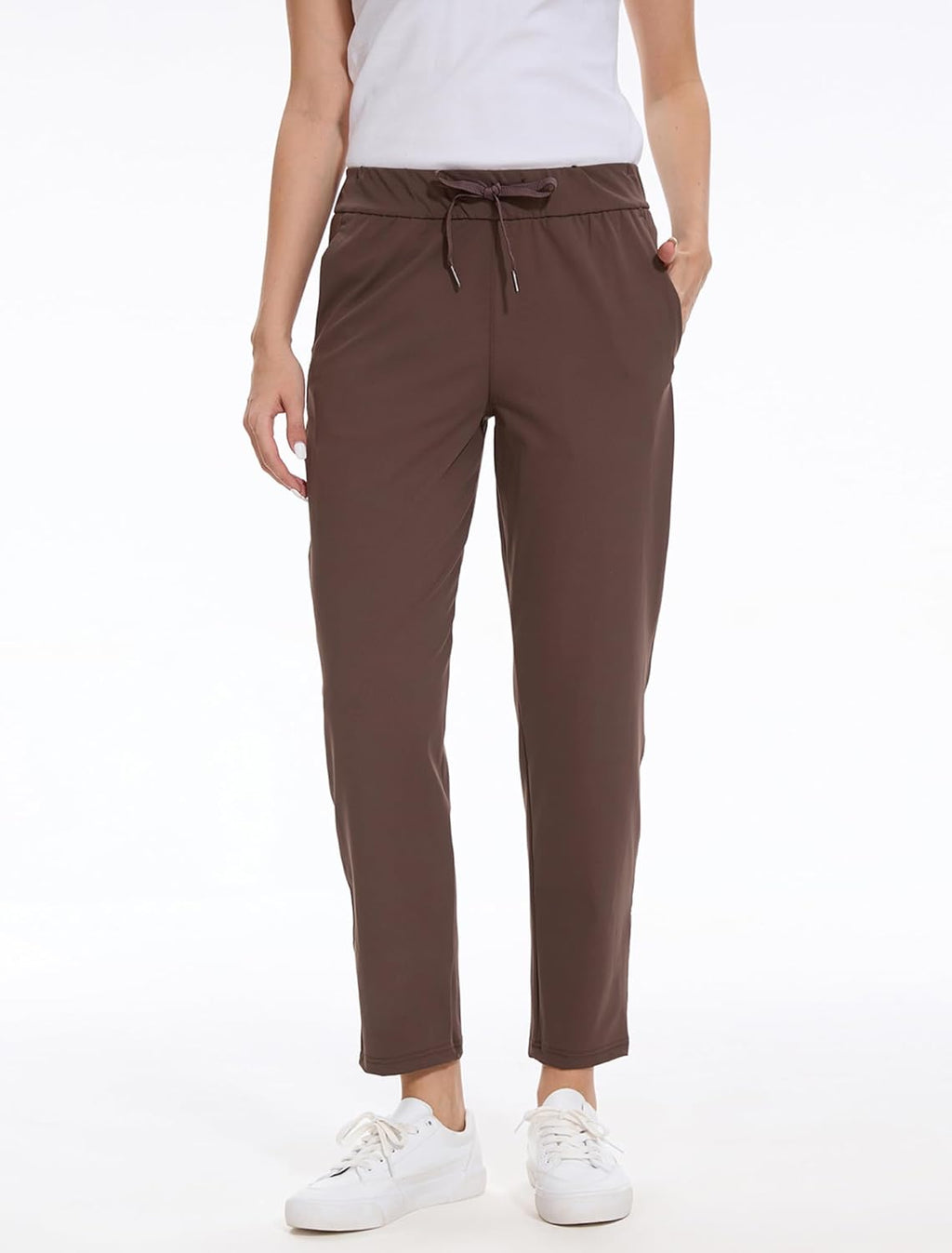 Skiennix Women's Golf Pants - Stretchy 7/8 Ankle Sweatpants with Deep Pockets for Work & Travel