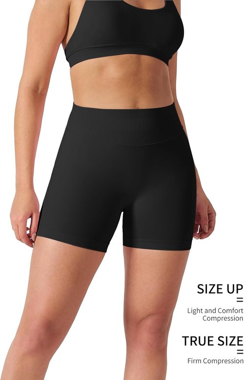 Kepblom High-Waisted Butt-Lifting Gym Shorts for Women - Seamless Spandex Yoga & Biker Shorts
