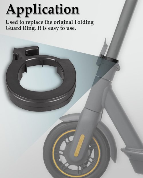 Felixstory Folding Guard Ring Front Round Locking Ring, Electric Scooter Limit Ring for Ninebot Max G30P/G30LP/G30E ll/G30 LE/G30D Scooter| ABS Wear-Resistant Circle Clasped Buckle| Clip Ring Black