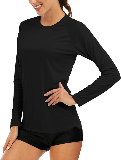 MAGCOMSEN Women's Long Sleeve Sun Protection Shirt - UPF 50+ Hiking & Fishing Rash Guard