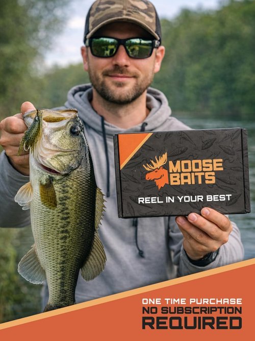 Moose Baits Bass Tackle Mystery Box - 7-9 Premium Fishing Lures for Largemouth & Smallmouth Bass