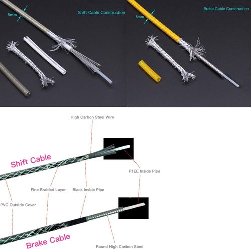 Braided Cycling Brake Housing Cable Set MTB Road Bike Housing Kit Gear Bicycle Components Parts -Silver Brake Set