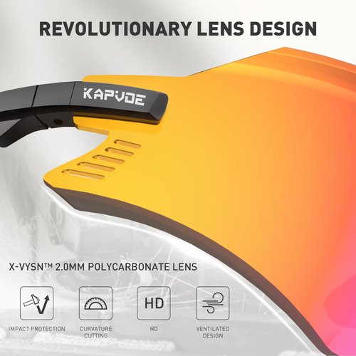 KAPVOE Cycling Glasses Mountain Bike Sunglasses MTB Windproof Motorcycle Goggles Men Women Triathlon Sports Running - K2