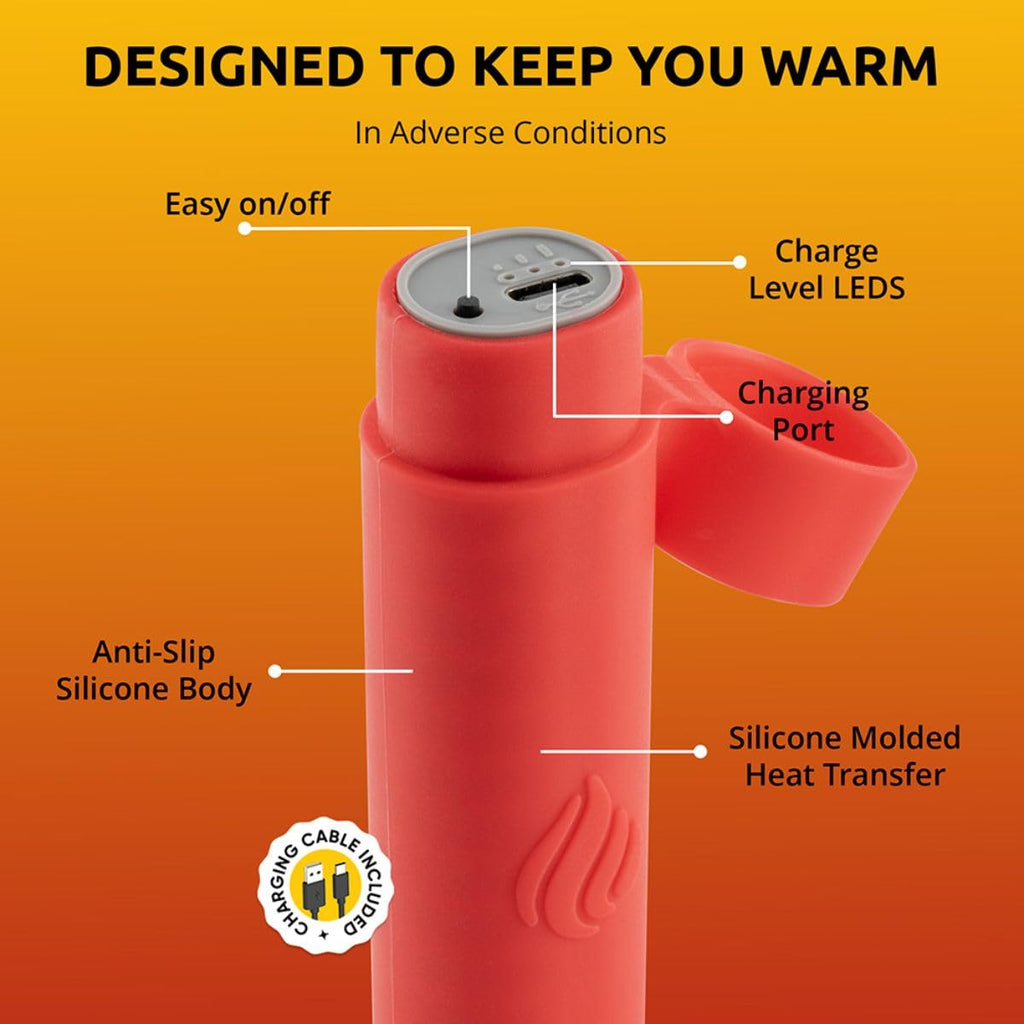 POWERPAW Rechargeable Hand Warmer Portable Electric Hand Heater 3 Heat Levels 5000mAh Battery USB-C Reusable Pocket Warmer for Cold Hands (Red 501 Single)
