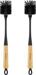 MR.SIGA Water Bottle Brush - Long Handle Cleaning Tool for Glasses & Baby Bottles | 2 Pack, Black