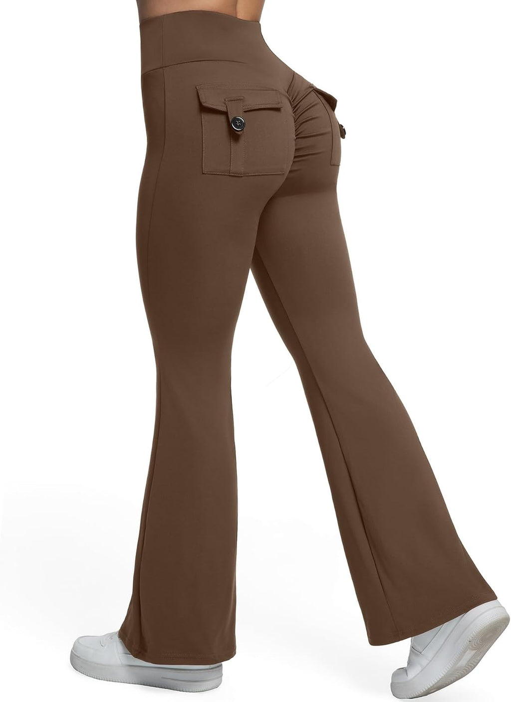 Skiennix Flare Leggings - High Waist Scrunch Butt Lifting Workout Pants with Pockets for Women