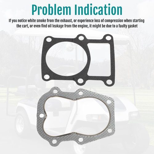 MOTOQUEEN Cylinder Head Gasket kit Head and Cylinder Base Gasket Set for 1984-1991 Club CAR KF82 Engine - for 1012511,1012518