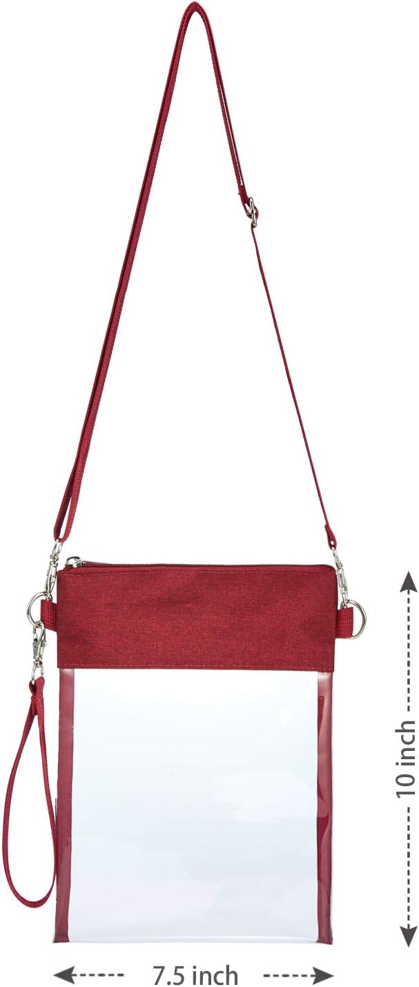 Skiennix Clear Crossbody Bag - Stadium Approved Transparent Tote Purse for Work & Events