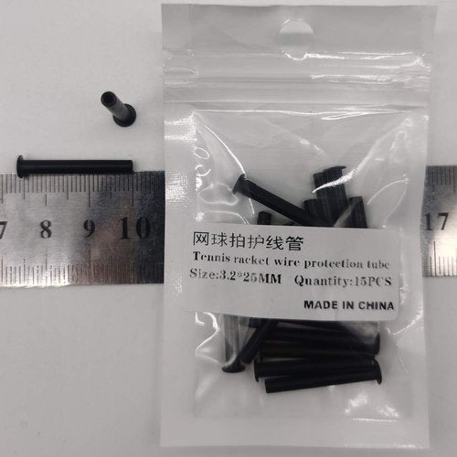 Mike-Tennis Grommets Universal Tennis Racket 3.2x25mm Grommets Eyelets Replacement Accessories Gear Equipment - Black 15pcs/Pack