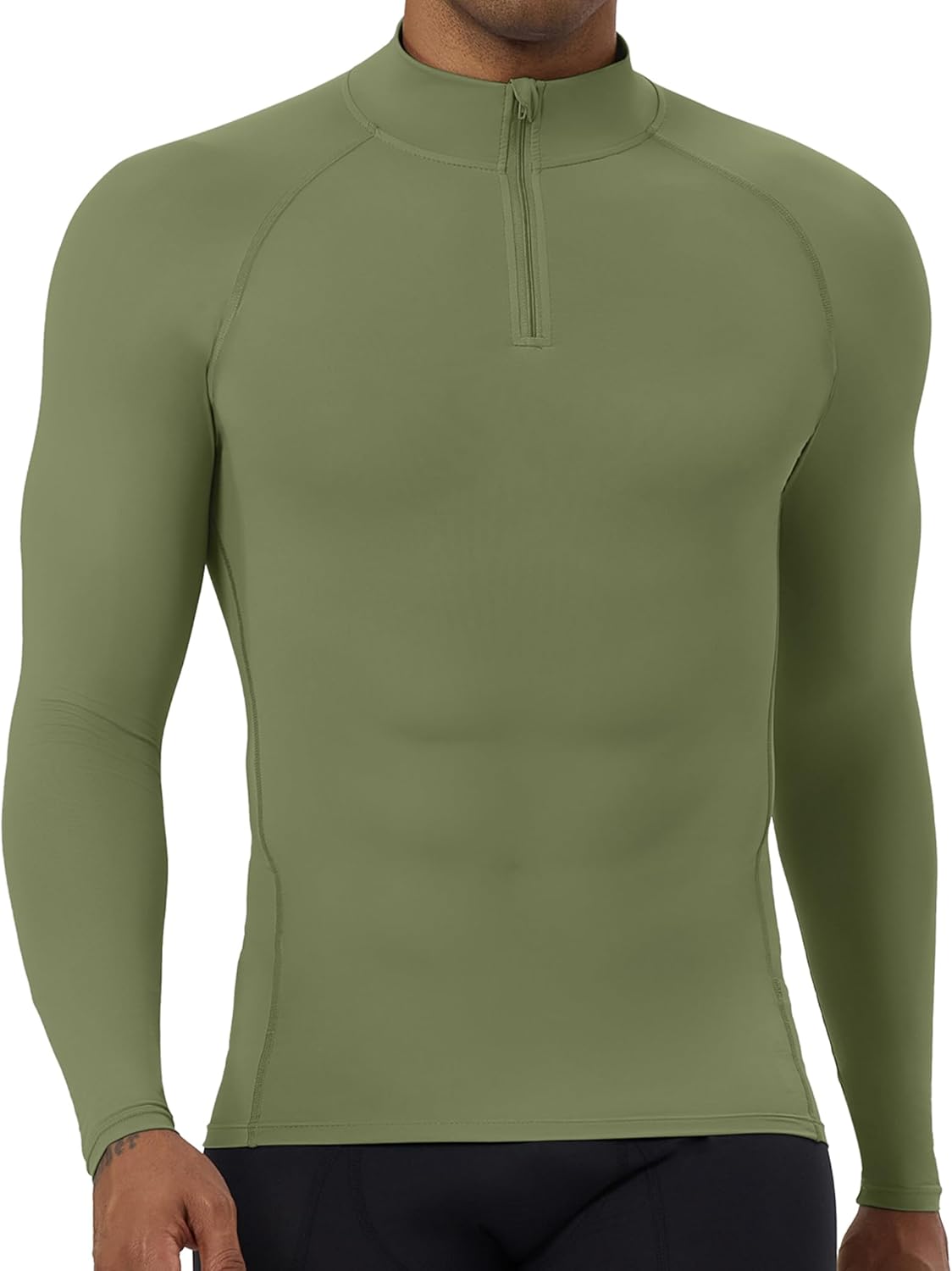 SPVISE Quarter Zip Workout Pullover - Men's Dry Fit Long Sleeve Compression Tee | Sport Baselayer