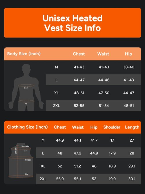 DR.PREPARE Heated Vest with Battery Pack, Unisex Electric Heated Jacket for Men Women, 3 Heat Levels, 10 Heating Zones with 16000mAh Power Bank, 2XL