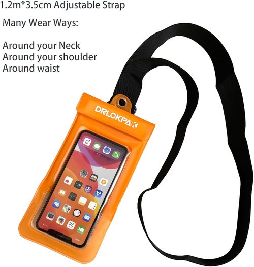 DRLOKPAK Waterproof Surfing Waist Pouch - Crossbody Chest Bag for Snorkeling & Swimming | Orange
