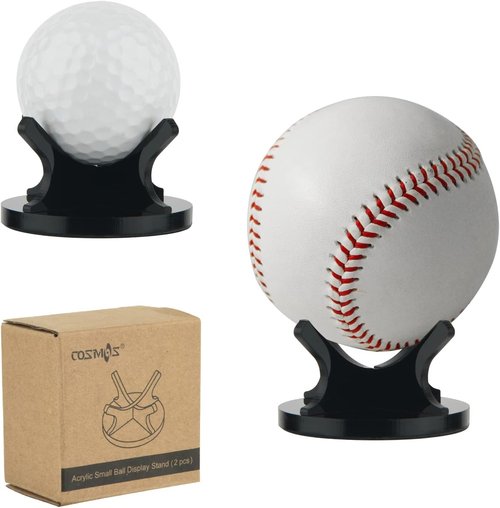 Cosmos Acrylic Small Ball Stand Holder - Pack of 2 Sport Ball Display Racks for Baseball, Golf, Tennis