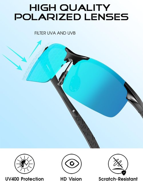 ATTCL Polarized Sunglasses - UV Protection & Anti-Glare | Lightweight Metal for Sports & Outdoor Activities