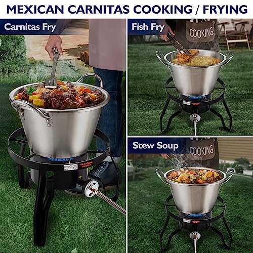55,000BTU Propane Camping Stove with Large Surface - Outdoor Cooker for Turkey Fry & Boiling