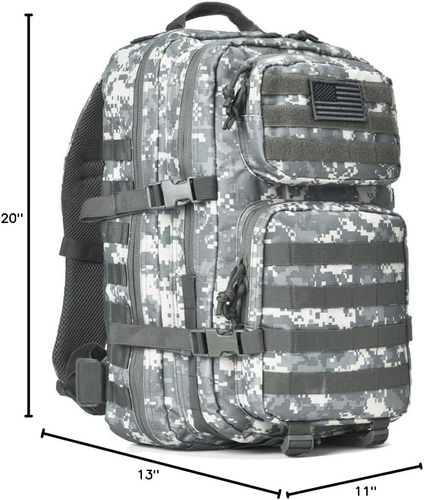 REEBOW GEAR Military Tactical Backpack - Large 3-Day Assault Pack with Molle System | ACU Camo