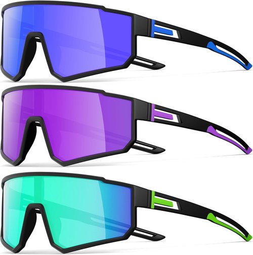 IKTOD 3 Pack Polarized Running Sunglasses for Women Mens Sunglasses UV Protection for Cycling Baseball Fishing