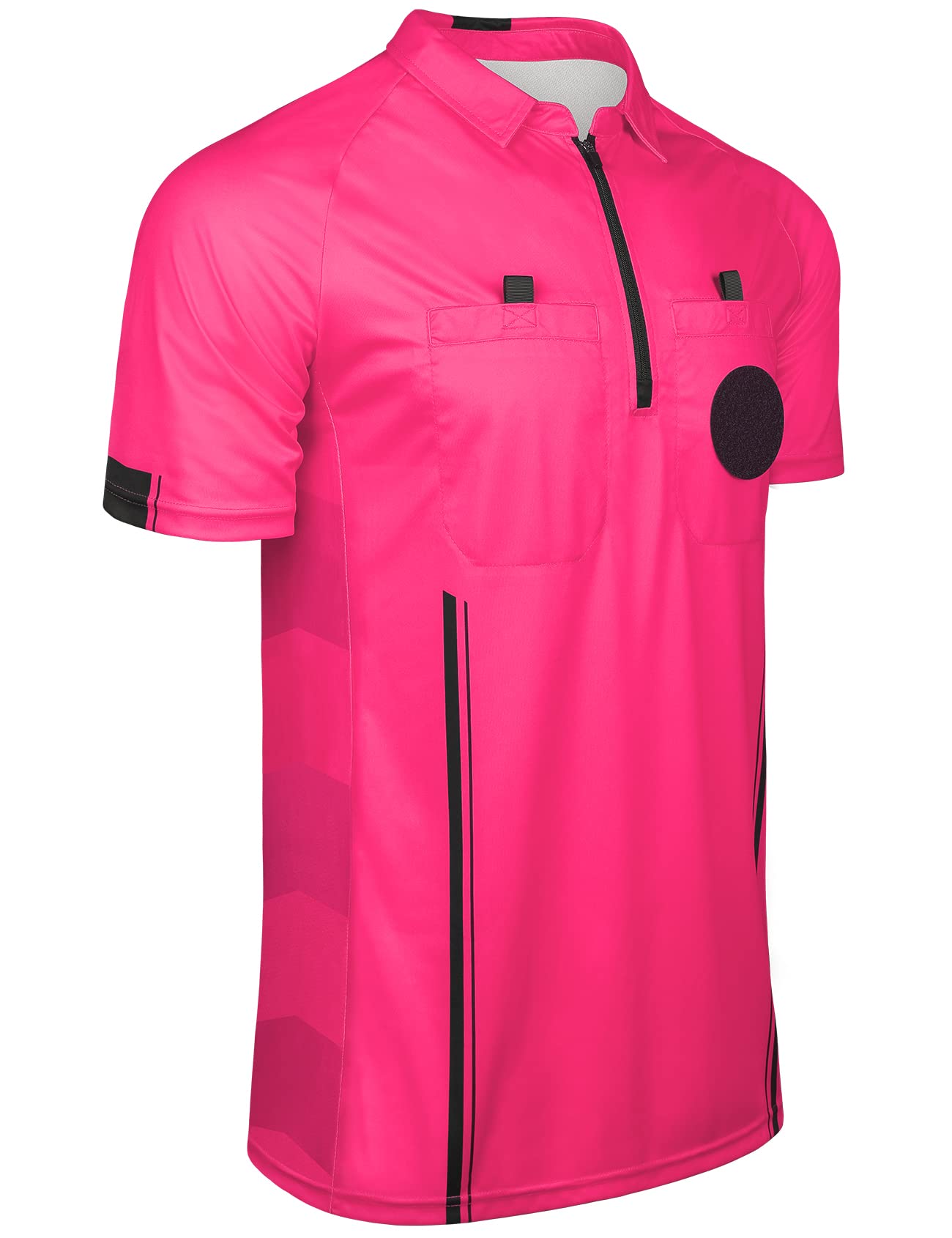FitsT4 Sports Pro Soccer Referee Jersey Short Sleeve Ref Shirts New-Pink Medium