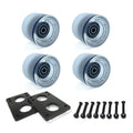 LOOEEL 60mm Longboard Wheels 80A Contains ABEC-9 Bearings and Spacers,Skateboard Riser Pads,Skateboard Hardware Screws Bolts,fit for Your Longboard Skateboards.-Transparent frosted