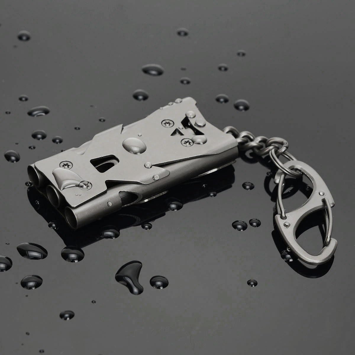 Skiennix Emergency Whistle Keychain - High Decibel Stainless Steel Safety Device