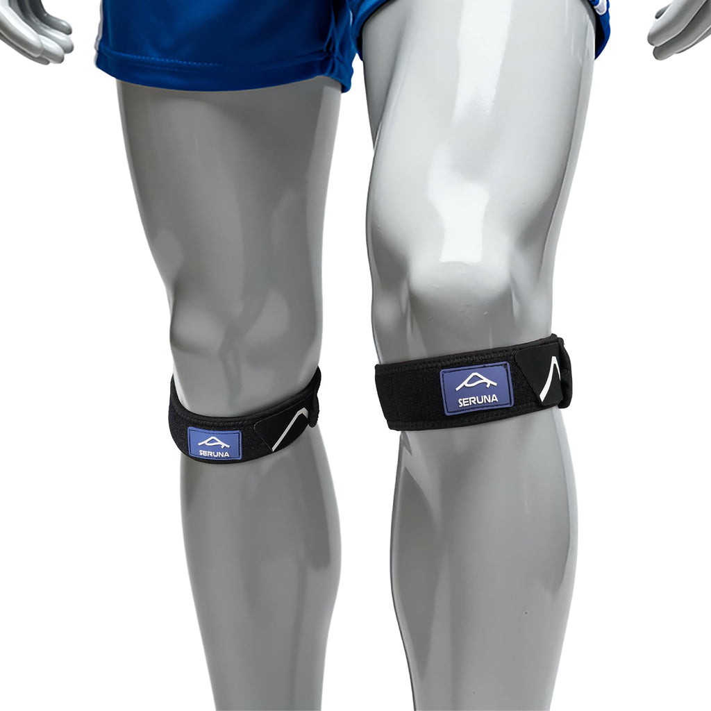 JAPSERUNA Patellar Band Tendon Support Strap - 2 Pack Adjustable Non-Slip Knee Brace for Helps Relieve Pain & Swelling for Hiking, Running, Jumpers Knee, Tendonitis, Basketball, Squats