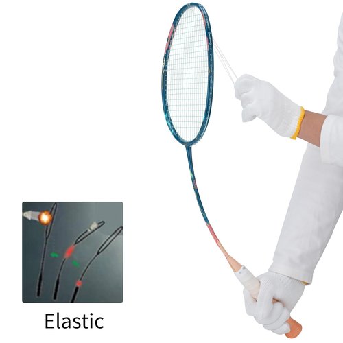 YODIMAN Single Professional Badminton Racket for Advanced Players - 50T Graphite Carbon Fiber with Aerodynamic Frame, Pre-Strung 26lbs, Ultra-Light 5U for Club & Tournament