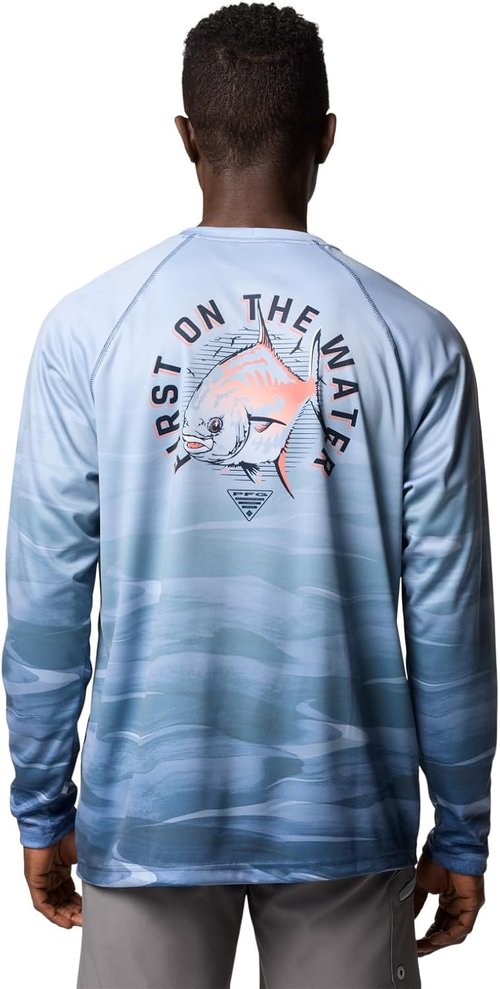 Columbia Men's Long Sleeve Super Terminal Tackle PFG Shirt - Fade Design for Comfort