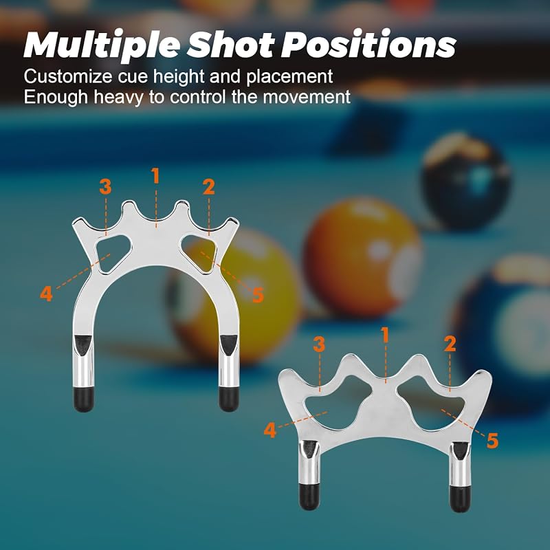 Carbon Fiber Pool Bridge Stick with Removable Metal Heads - Retractable 17in-55.5in