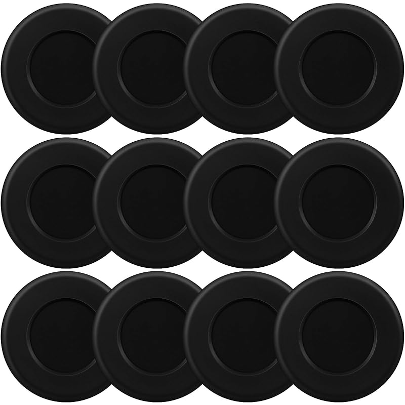 RoundFunny 12/24 Pcs Black 3" Ice Hockey Pucks – Lightweight Hollow PVC Street Hockey Training