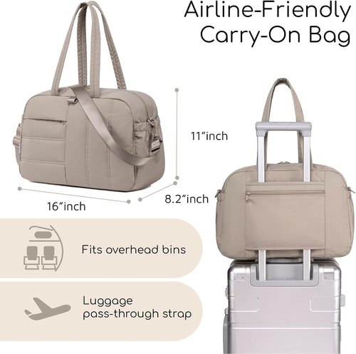 CAMTOP Gym Bag - Lightweight Water-Resistant Duffle with Yoga Mat Holder | 16-Inch Camel Travel Bag