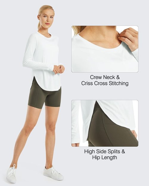 G4Free Women's Long Sleeve UV Protection Shirt - Quick Dry Lightweight Outdoor Workout Top | Casual Yoga