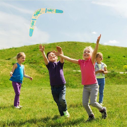 Boomerang | Handmade Wooden V-Shaped Boomerang for Kids & Adults - Authentic Australian Style, Blue