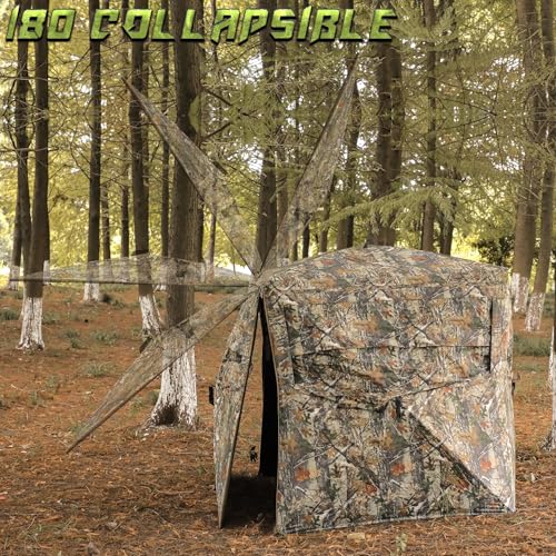 Lenotos 2 Person Pop Up Hunting Blind with 360° See-Through Mesh & Swing Door