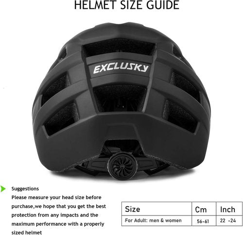 Exclusky Mountain Bike Helmet - Lightweight Adjustable Cycling Helmet for Men & Women | Visor Included