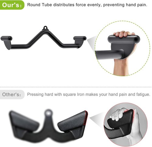 Kipika LAT Pull Down Bars - Cable Machine Attachment Set for Back Strength Training | 5 Sizes Available