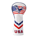 GOOACTION USA Eagle Golf Club Driver Headcover American Stars Stripes Flag Pattern Design Leather Patriotic Head Cover
