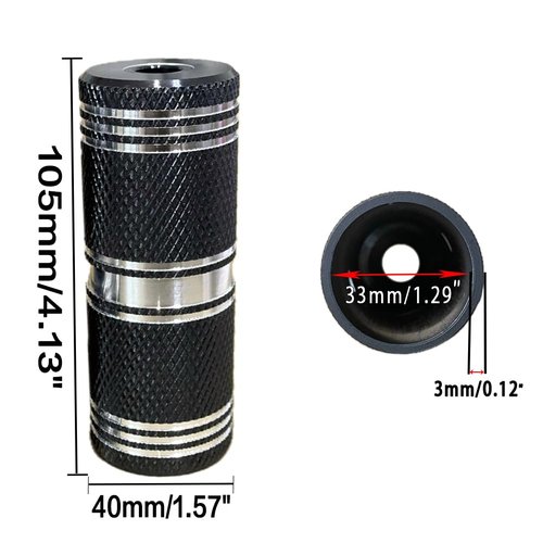 WADEKING WHW Wheelie No Thread Pegs Aluminum Alloy 105mm Suitable for 14mm and12mm、3/8 Inch E/Bike Axles (Black)