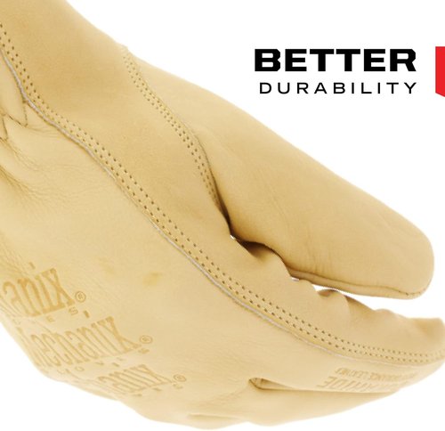 Mechanix Wear Leather Cow Driver Gloves - Breathable & Water Resistant - Comfortable Fit - Tan - Large