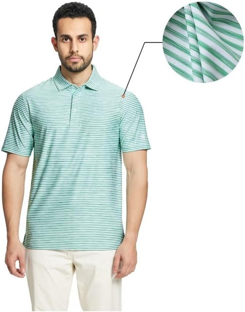M MAELREG Golf Polo Shirt - Men's Short Sleeve Dry Fit Striped Performance | Moisture-Wicking Casual Wear