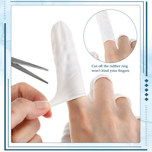 1600 Pcs Latex Finger Cots, Disposable Medium Fingertip Protector Gloves White Finger Covers for Industrial, Beauty, Pet and More, Medium