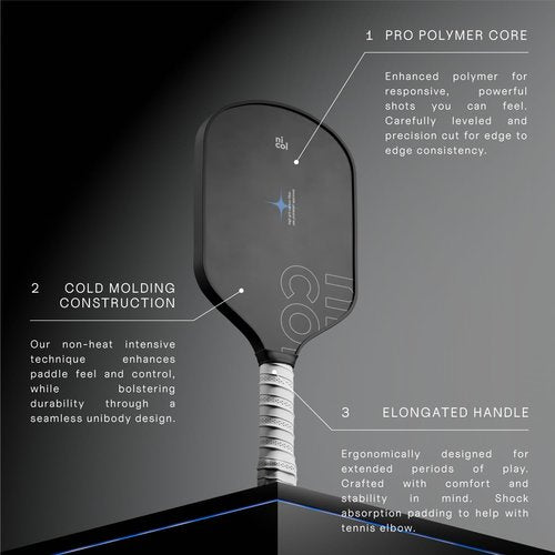 Nicol Pickleball P-One Elongated Pickleball Paddle - Premium Japanese Carbon Fiber Pickleball Paddle for Perfect Spin & Control - USAPA Approved T700 Pickleball Racket with Non-Slip Grip (Design 2)