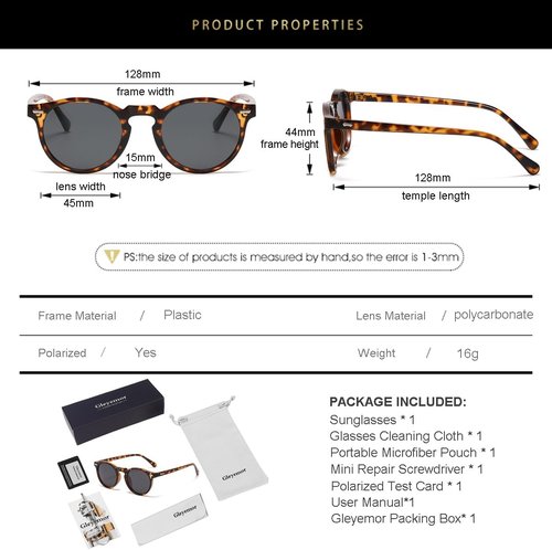 Gleyemor Kids Polarized Round Sunglasses - Cute Design for Ages 3-8 | Perfect for Outdoor Fun