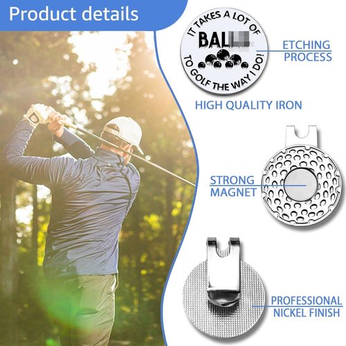 GEYGIE It Takes A Lot of to Golf The Way I Do Golf Ball Marker with Magnetic Hat Clip, Funny Golf Accessories Gifts for Men Women, Golf Gifts for Men Woman, Gift for Golf Fan, Golf Novelty Gift