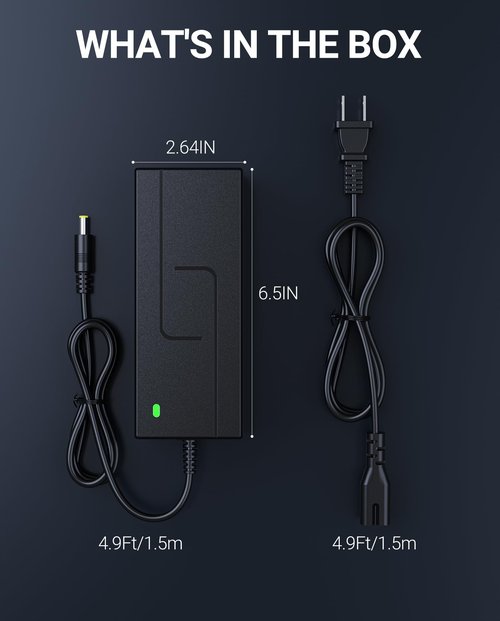 SAYSOLAK 42V 2A Electric Scooter Charger for GOTRAX GXL V2, Apex, G4, G3, G2, Glider, XR Elite, XR Ultra, Astro, Tour XP, Eclipse, Fusion Scooters, 9.8Ft Power Supply Adapter for 36V Lithium Battery