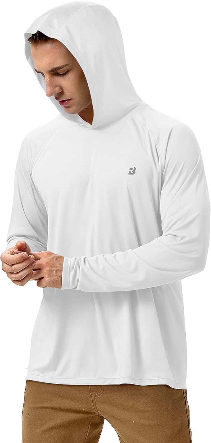 Roadbox Fishing Shirts for Men - UPF 50+ Long Sleeve UV Sun Protection Hoodie | Ideal for Hiking & Swimming