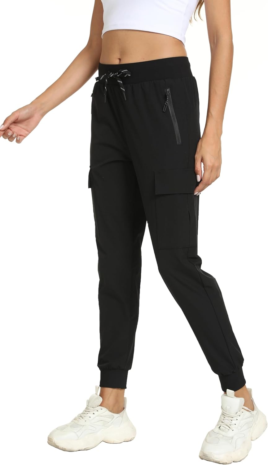 Skiennix Women's Joggers - Lightweight Quick-Dry Cargo Pants for Hiking & Running | Athletic Casual Wear