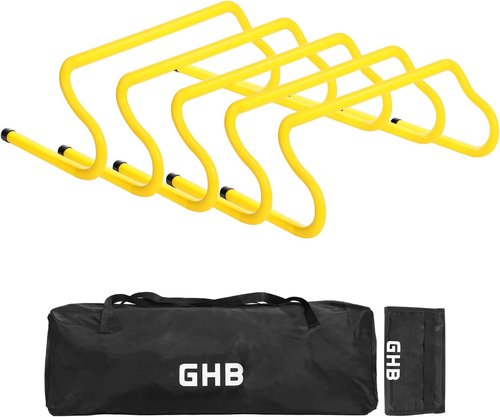 GHB Agility Hurdles - 8" Speed Training Hurdles Set with Carry Bag for Kids & Athletes