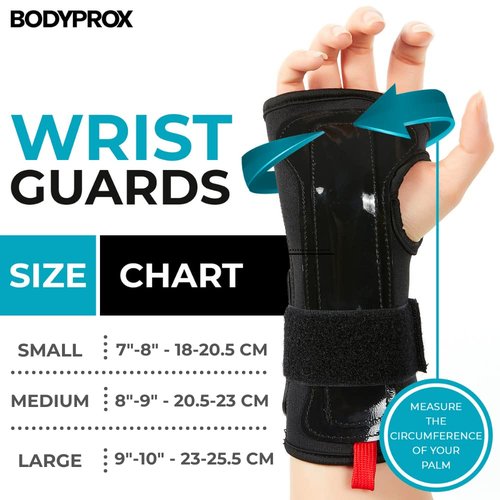 Bodyprox Wrist Guards (1 Pair) for Snowboarding, Skateboarding and Inline Skating, Sports Protection Wrist Guard (Medium)